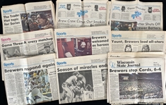 1982 Milwaukee Brewers American League Champions Newspaper Collection - Lot of 60+