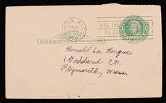 1950 Willard Marshall Boston Braves Signed 3.25 x 5.5 Postcard (JSA)