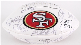 2012 San Francisco 49ers Multi Signed Autograph Panel Football w/ 20 Signatures Including Jim Harbaugh, Colin Kaepernick, Frank Gore & More (JSA)