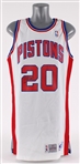 1993-94 Allan Houston Detroit Pistons Signed Game Worn Home Jersey (MEARS A10 / JSA) Rookie Season 