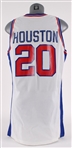 1993-94 Allan Houston Detroit Pistons Signed Game Worn Home Jersey (MEARS A10 / JSA) Rookie Season 