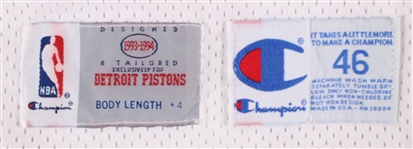 1993-94 Allan Houston Detroit Pistons Signed Game Worn Home Jersey (MEARS A10 / JSA) Rookie Season 