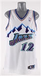 2002-03 John Stockton Utah Jazz Game Worn Home Jersey (MEARS A5) Final Season