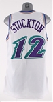 2002-03 John Stockton Utah Jazz Game Worn Home Jersey (MEARS A5) Final Season