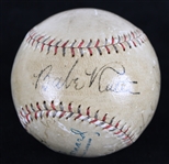 1929-31 Babe Ruth New York Yankees Signed OAL Barnard Baseball (JSA Full Letter & PSA/DNA)