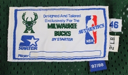 1997-98 Ray Allen Milwaukee Bucks Game Worn Alternate Jersey (MEARS Authentic LOA)