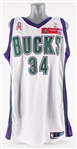 2001-02 Ray Allen Milwaukee Bucks Signed Home Jersey w/ Eastern Conference All Star Patch (MEARS A5 / JSA)