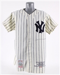 1998 Joe DiMaggio New York Yankees Signed Mitchell & Ness Flannel Jersey (Steiner / Pro Sports Services) AP1 of 5