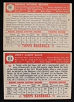 1952 Hank Bauer Tommy Brown Yankees / Phillies Topps Baseball Trading Cards - Lot of 2