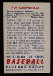 1951 Roy Campanella Brooklyn Dodgers Bowman #31 Baseball Trading Card