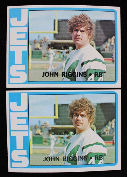 1972 John Riggins New York Jets Topps #13 Rookie Football Trading Cards - Lot of 2
