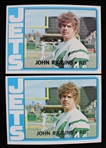 1972 John Riggins New York Jets Topps #13 Rookie Football Trading Cards - Lot of 2