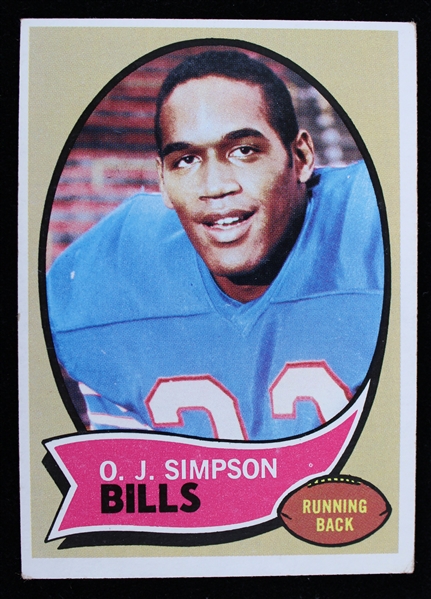 1970 OJ Simpson Buffalo Bills Topps #90 Rookie Football Trading Card