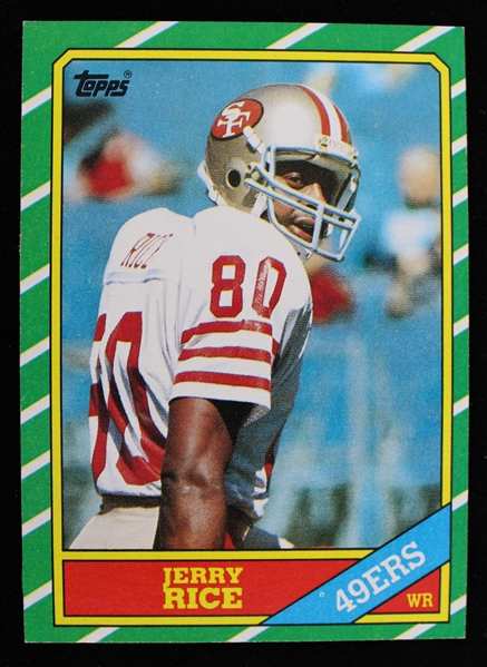 1986 Jerry Rice San Francisco 49ers Topps #161 Rookie Football Trading Card