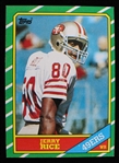1986 Jerry Rice San Francisco 49ers Topps #161 Rookie Football Trading Card