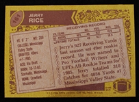 1986 Jerry Rice San Francisco 49ers Topps #161 Rookie Football Trading Card