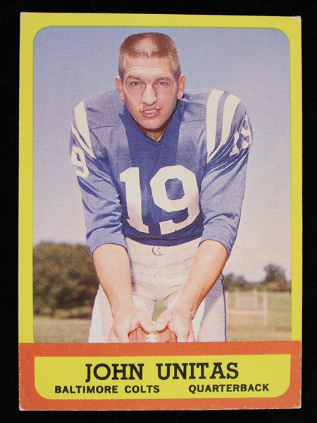 1963 Johnny Unitas Baltimore Colts Topps #1 Football Trading Card