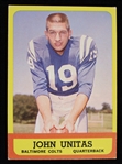 1963 Johnny Unitas Baltimore Colts Topps #1 Football Trading Card