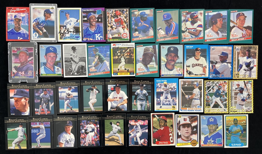 1980s-90s Baseball Trading Card Collection - Lot of 56 w/ Numerous HOF & Star Rookie Cards + 4 Signed Cards (JSA)