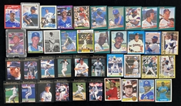 1980s-90s Baseball Trading Card Collection - Lot of 56 w/ Numerous HOF & Star Rookie Cards + 4 Signed Cards (JSA)