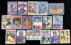 1980's-90's Baseball Trading Card Collection - Lot of 56 w/ Numerous HOF & Star Rookie Cards + 4 Signed Cards (JSA)