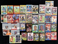 1970s-90s Football Trading Card Collection - Lot of 37 w/ Numerous HOF & Star Rookie Cards + 8 Signed Cards (JSA)