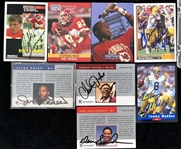 1970's-90's Football Trading Card Collection - Lot of 37 w/ Numerous HOF & Star Rookie Cards + 8 Signed Cards (JSA)