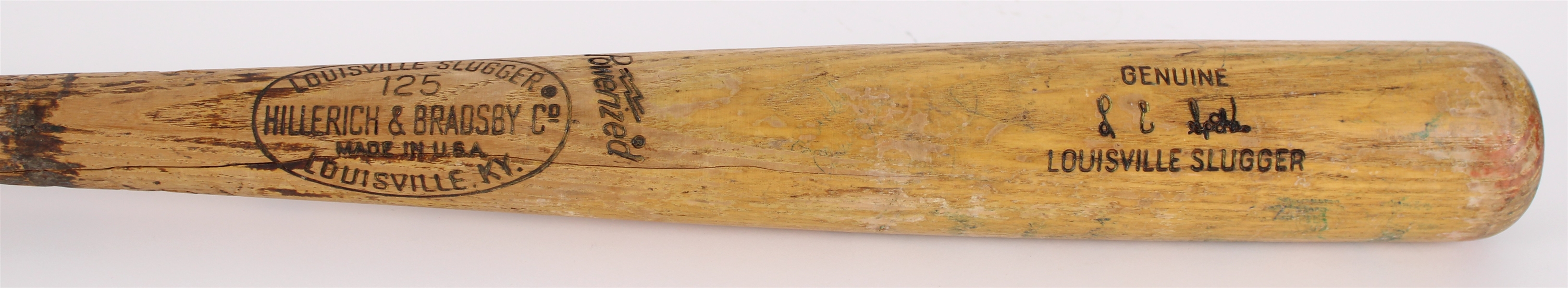1973-75 LC Spikes Cleveland Indians H&B Louisville Slugger Professional Model Game Used Bat (MEARS LOA)