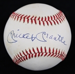 1985-89 Mickey Mantle New York Yankees Signed OAL Brown Baseball (JSA)