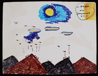 1990s Muhammad Ali 13"x17" Original Art "Bombing the People of Afghanistan" (PSA Full Letter/LOA James "Big Red" Mouran"