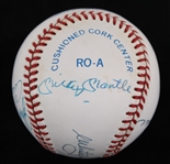 1985-89 New York Yankees Multi Signed OAL Brown Baseball w/ 7 Signatures Including Mickey Mantle, Whitey Ford & More (JSA)
