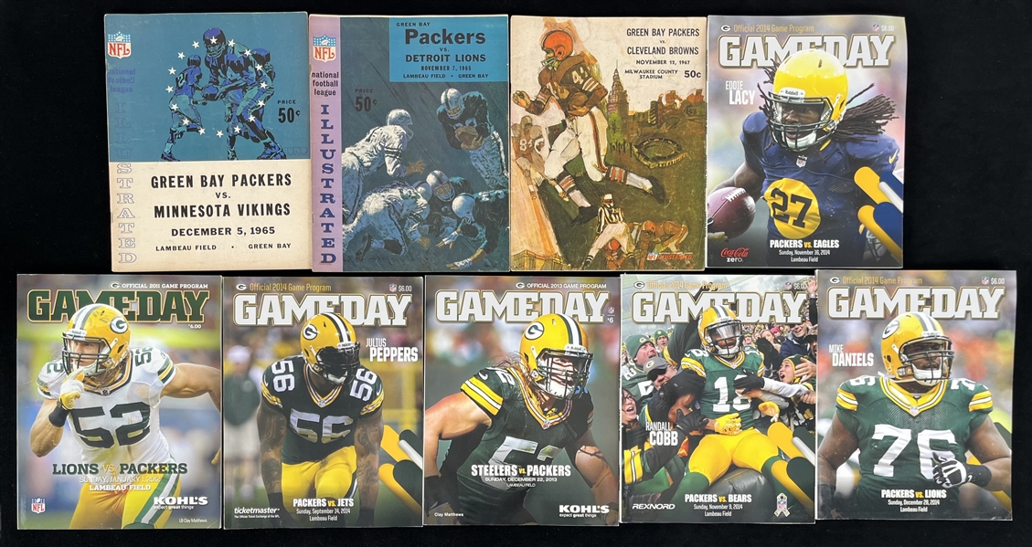 1965-2014 Green Bay Packers Game Program Collection - Lot of 9