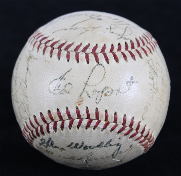 1951 World Series Champion New York Yankees Team Signed OAL Harridge Baseball w/ 25 Signatures Including Joe DiMaggio, Mickey Mantle, Yogi Berra & More (JSA)