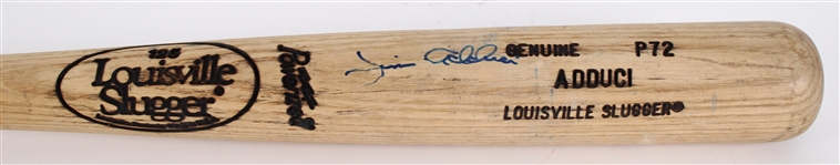 1986-88 Jim Adduci Milwaukee Brewers Signed Louisville Slugger Professional Model Game Used Bat (MEARS LOA/JSA)
