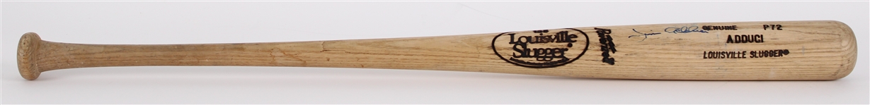 1986-88 Jim Adduci Milwaukee Brewers Signed Louisville Slugger Professional Model Game Used Bat (MEARS LOA/JSA)