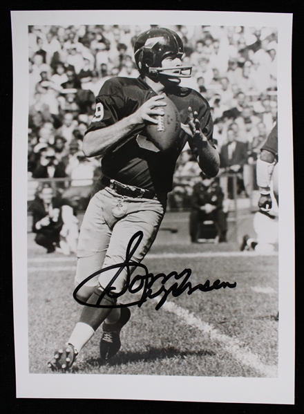 1990s Sonny Jurgensen Washington Redskins Signed 5" x 7" Photo (JSA)