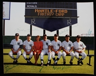 1980s Mickey Mantle Whitey Ford New York Yankees Multi Signed 8" x 10" Fantasy Camp Photo (JSA)