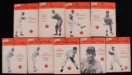 1961 The New Los Angeles Dodgers Family Union Oil 76 Player Booklets - Lot of 19 w/ Sandy Koufax, Duke Snider, Gil Hodges & More