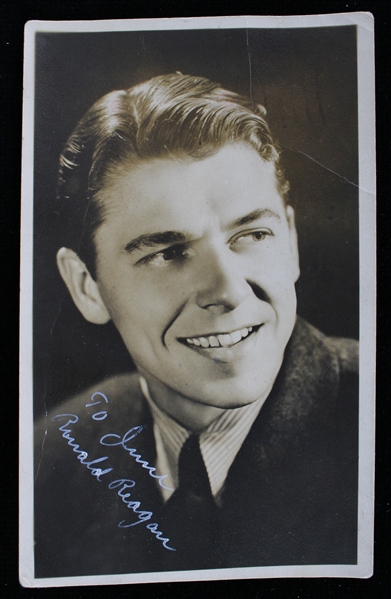 1939 Ronald Reagan Hollywood Actor Secretarial Signed Postcard 