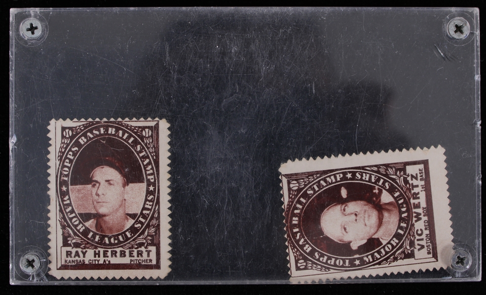 1961 Ray Herbert Vic Wertz Topps Baseball Stamps - Lot of 2