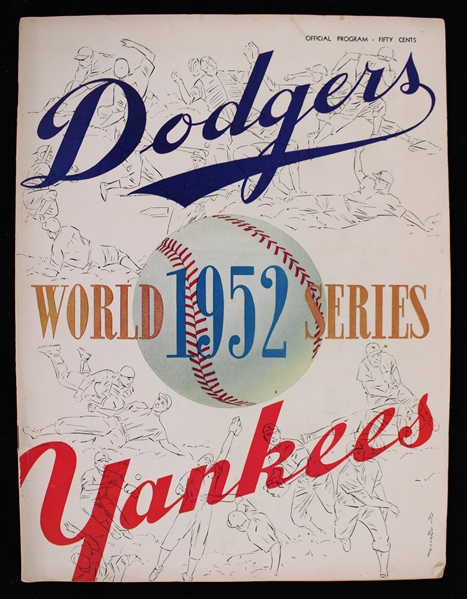 1952 New York Yankees Brooklyn Dodgers Scored Game 7 Ebbets Field Game Program 