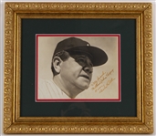 1940s Babe Ruth New York Yankees Signed & Inscribed 15" x 17" Framed Photo (Steiner)