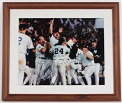1996 New York Yankees Team Signed 23" x 27" Framed World Series Clinching Photo w/ 19 Signatures Including Mariano Rivera, Andy Pettitte, Joe Torre & More (JSA)