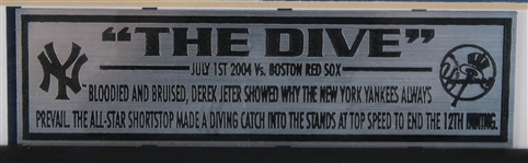 2004 Derek Jeter New York Yankees Signed 13 x 16 Framed The Dive Photo (Steiner)