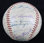 1957 New York Yankees Team Signed OAL Harridge Baseball w/ 28 Signatures Including Yogi Berra, Charlie Keller, Whitey Ford, Elston Howard & More (JSA)
