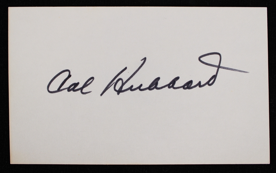 1929-35 Cal Hubbard Green Bay Packers Signed 3" x 5" Index Card (JSA)