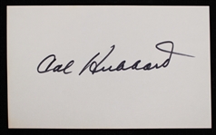 1929-35 Cal Hubbard Green Bay Packers Signed 3" x 5" Index Card (JSA)