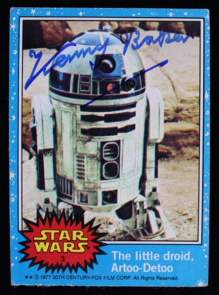 1977 Kenny Baker R2D2 Signed Star Wars Trading Card (JSA)