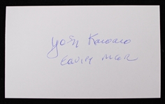 1980s-90s Yosh Kawano Chicago Cubs Equipment Manager Signed 3" x 5" Index Card (JSA)