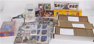 1980s-2000s GINORMUNGOUS Baseball Football Basketball Trading Card Collection - Lot of 15,000 Cards w/ 1952 Bowman Reprint Set, Baseball Factory Sets, Five Row Boxes (x3) & More